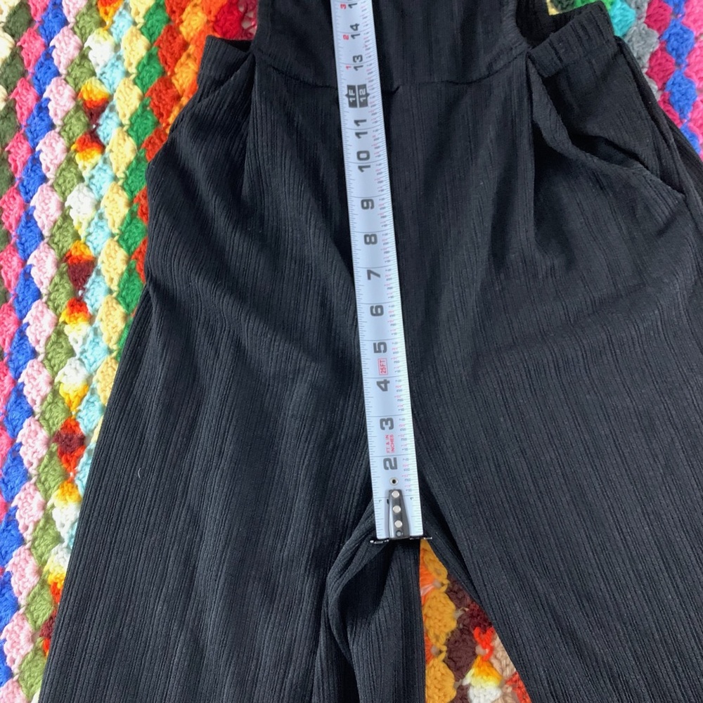 Sienna Sky Gaucho Crop Flare Flowy Overalls Stretch Ribbed Pockets Capri… - Picture 6 of 14